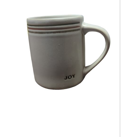 Hearth & Hand with Magnolia Christmas MERRY/JOY Stripes Stoneware Mug CUP - Picture 6 of 7